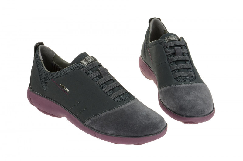 Geox Nebula Damen Slipper dunkel-grau lila