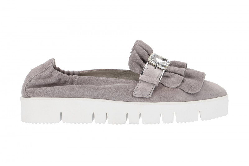 K&S Pia XXL Ballerinas grau crystal