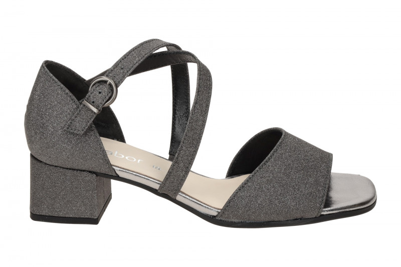 Gabor Kreuz Riemchen Sandalette grau Schimmer 41.760.69