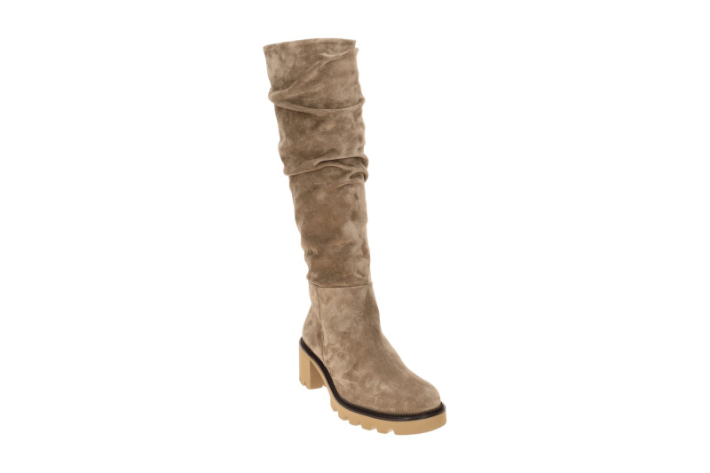 Paul Green Schaftstiefel taupe grau gerafft 9987