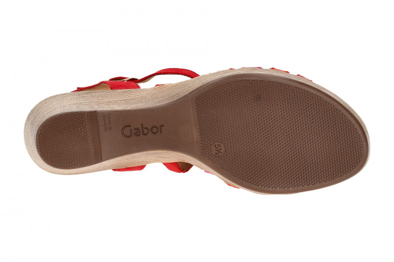 Gabor Plateau Sandale rot pink Velour 44.671.10