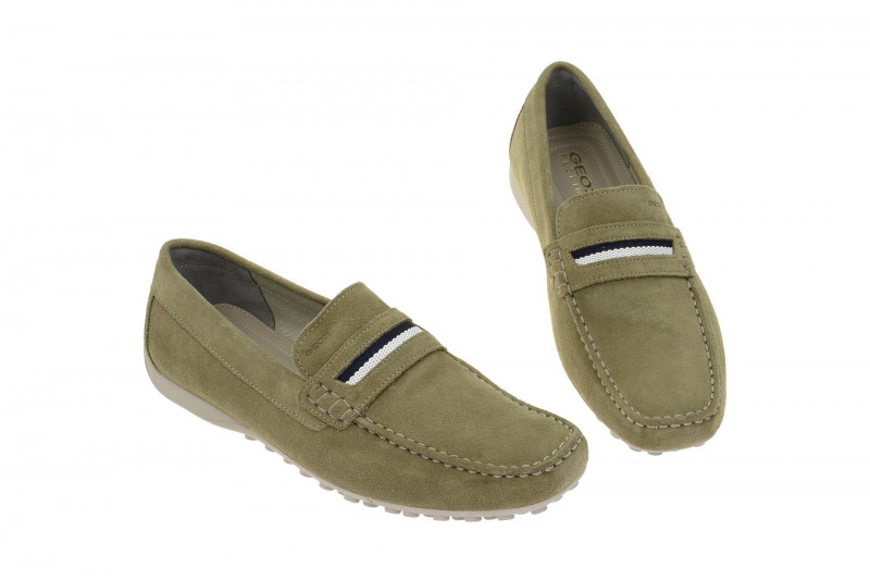 Geox Respira Snake Moc A Slipper in grün Herren Mokassin