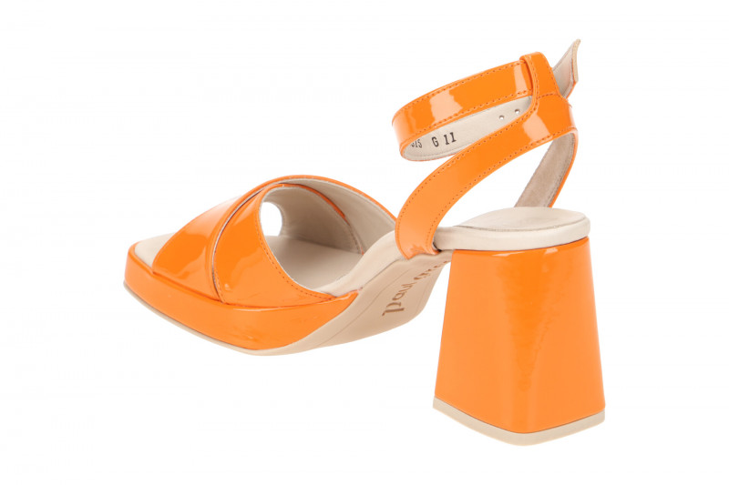 Paul Green Plateau Sandalette orange Kunstlack 6027