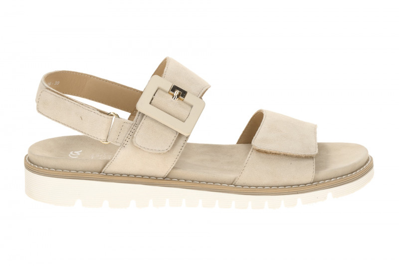 ara Kent Sandale beige Klett Samt 12-28134