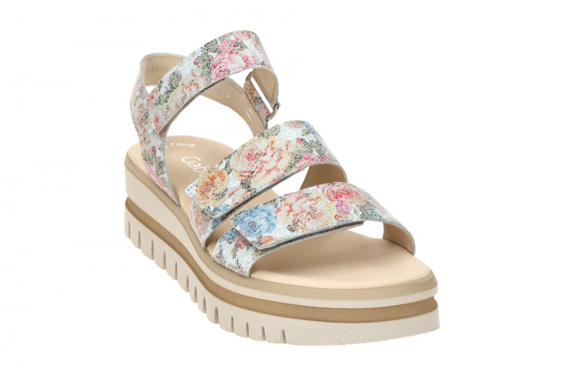 Gabor Plateau Sandalen weiß bunt 64.620.30