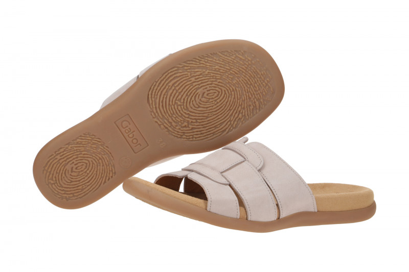 Gabor Pantolette grau leinen Nubuk 23.704.12