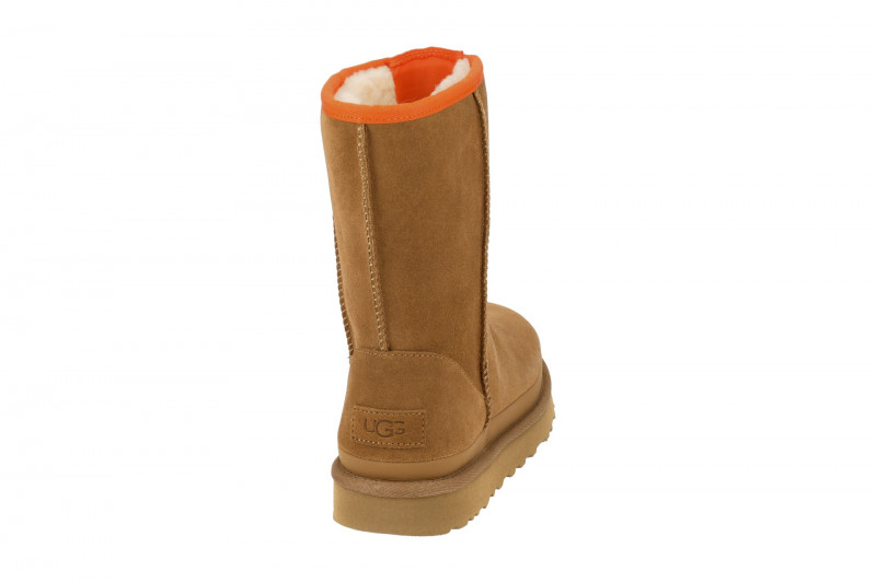 UGG CLASSIC SHORT ZIPPER TAPE LOGO Stiefel braun orange 1144035