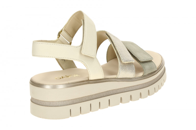 Gabor Plateau Sandalen beige grün kombi 84.620.69