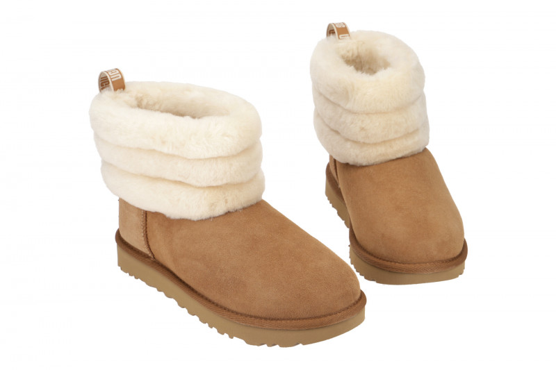 UGG Stiefel hellbraun beige Fluff Mini Quilted