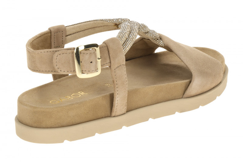 Gabor T-Steg Sandale beige gold Strass 84.601.14
