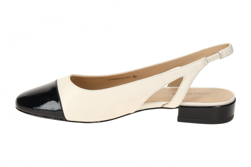 Peter Kaiser Sling Pumps weiß schwarz Lack 79440
