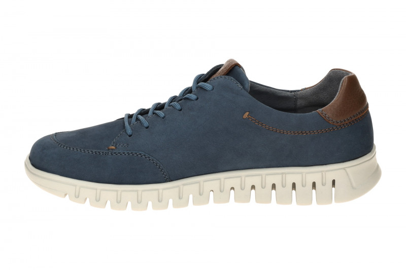 Waldläufer Baldo Schuhe Sneaker blau braun H-Weite Nubuck 907005