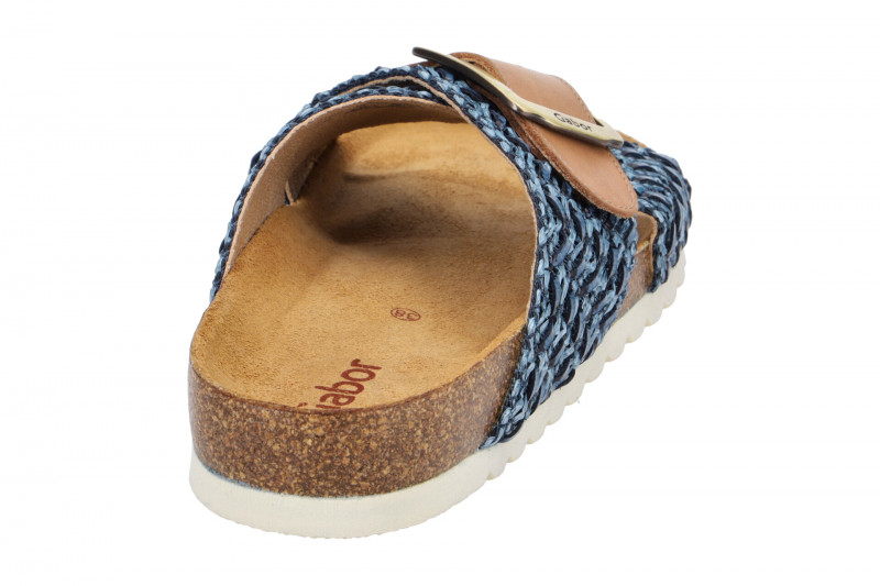 Gabor Pantolette blau Bast braun Nappa 83.032.46