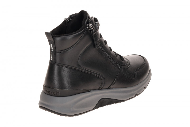 Gabor RollingSoft Mid-Sneakers Stiefel schwarz Glattleder 0803.03.004