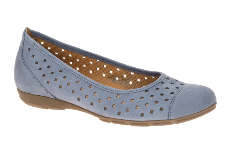 Gabor Schuhe Ballerina denim blau gelocht 84.169.10
