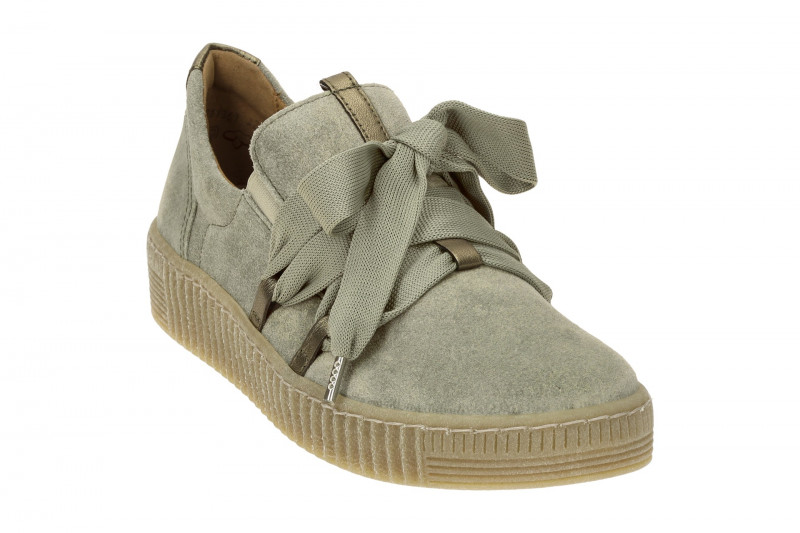 Gabor Schuhe grün salvia Velour Slipper 73.333.11