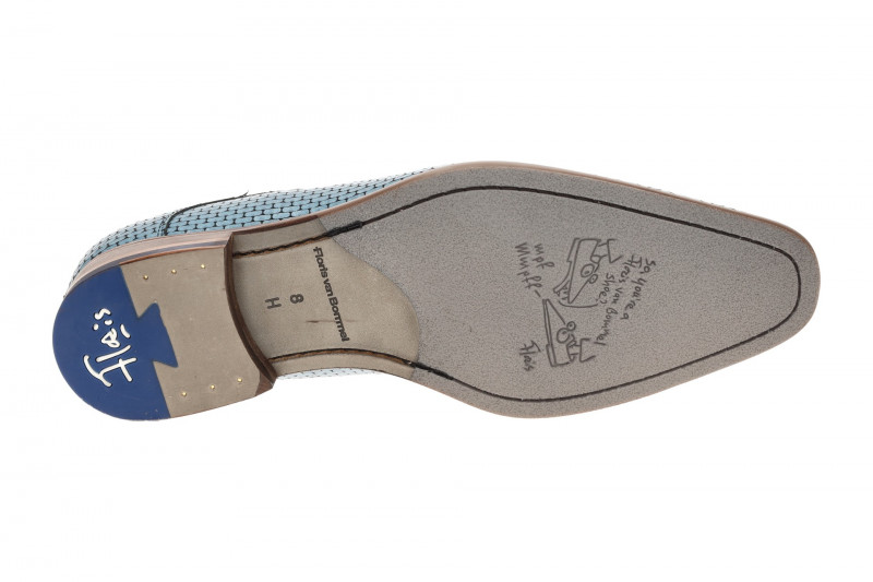 Floris van Bommel De Stijler Schuhe blau Mauer-Muster H-Weite 30275