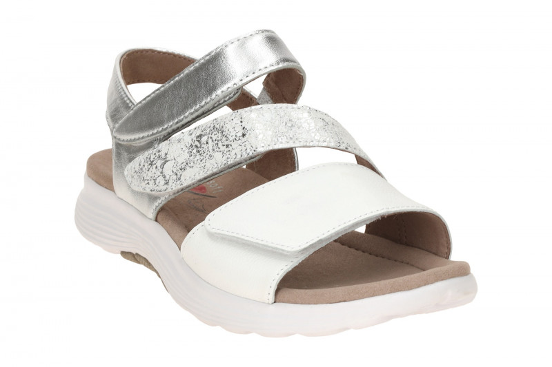Gabor RollingSoft Sandale weiß silber 86.813.51