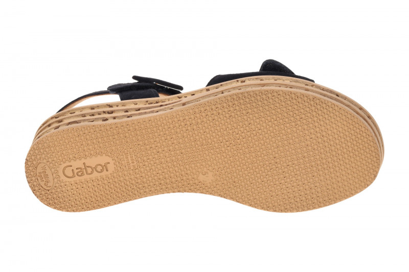 Gabor Plateau Sandalen blau Velour 84.553.16