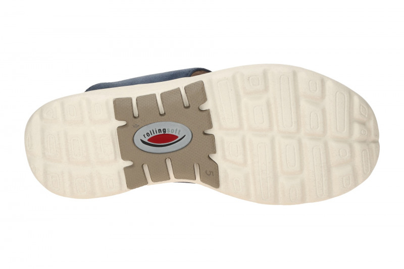Gabor RollingSoft Pantolette blau river Velour 66.812.36