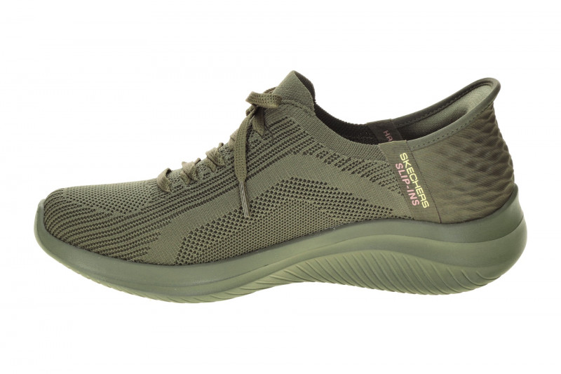 Skechers Ultra Flex Slipper Schuhe grün olive SLIP-INs 150447