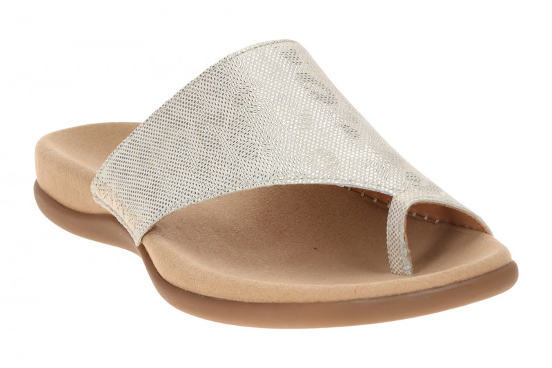 Gabor Zehentrenner Pantolette Leo metallic grau 83.700.60