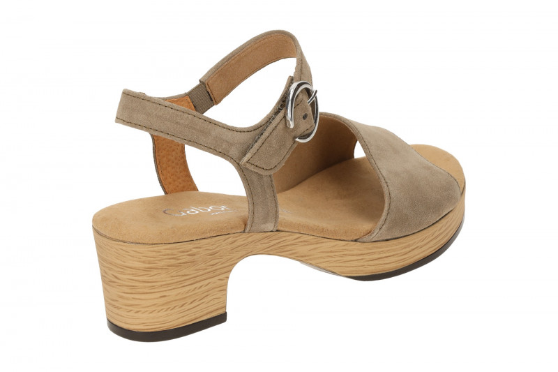 Gabor Plateau Sandalette grau taupe Klett 82.071.34