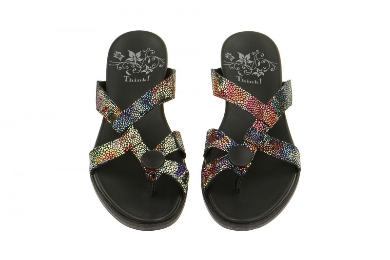Think Pantolette Sande schwarz multicolor - 4-84546-03