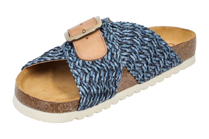 Gabor Pantolette blau Bast braun Nappa 83.032.46