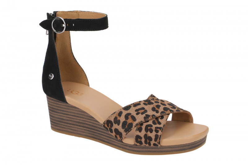 UGG Eugenia Leopard Sandale braun schwarz 1119731