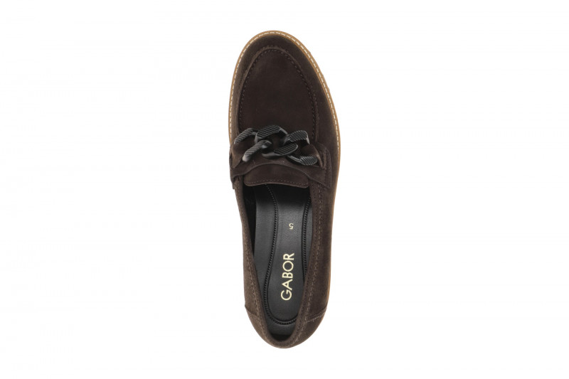 Gabor Fashion Schuhe Slipper braun Velour Loafer 4013.01