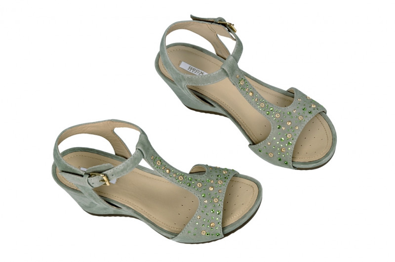 Geox Rorie Keilsandale in sage grau D32P3F