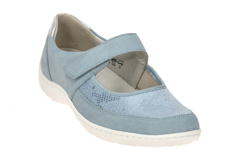 Waldläufer Henni Mary-Jane Schuhe hellblau H-Weite OrthoTritt 496H33