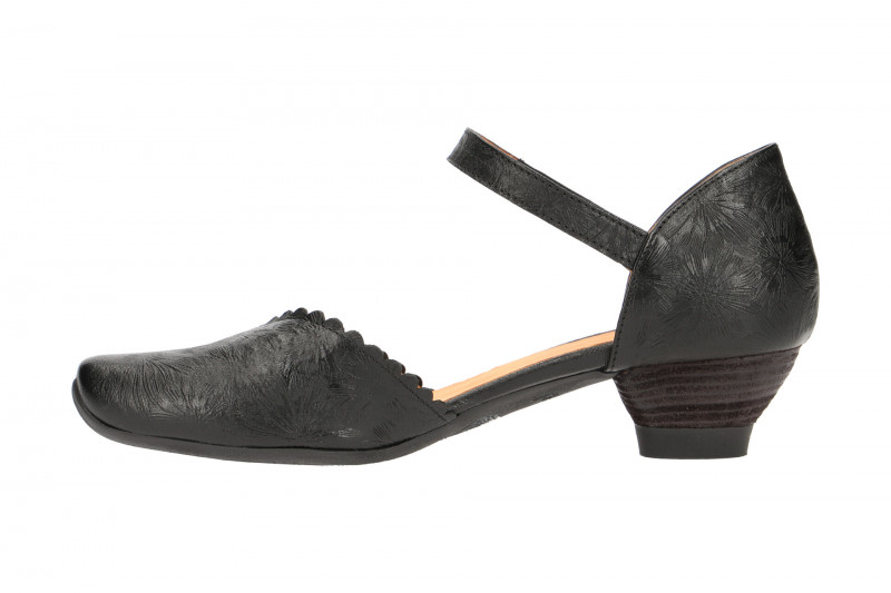 Think Aida Riemchen Pumps schwarz effekt