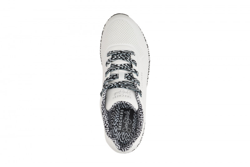Skechers Uno Schuhe weiß schwarz Tropfen-Print 177959
