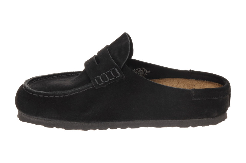 Birkenstock Naples Wrapped Mokassin Clog Pantolette schwarz Schmal-Weit