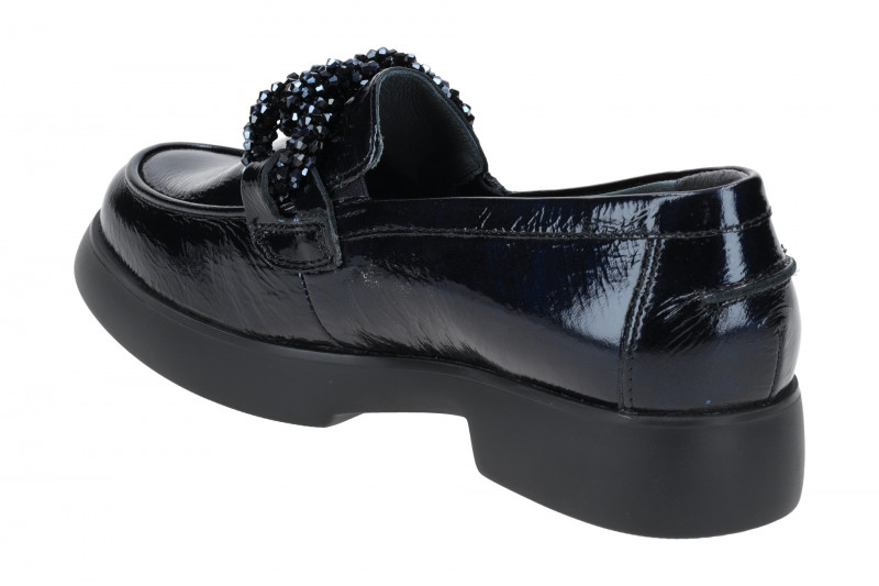 Waldläufer Penny Plateau Slipper Loafer blau K-Weite 682502