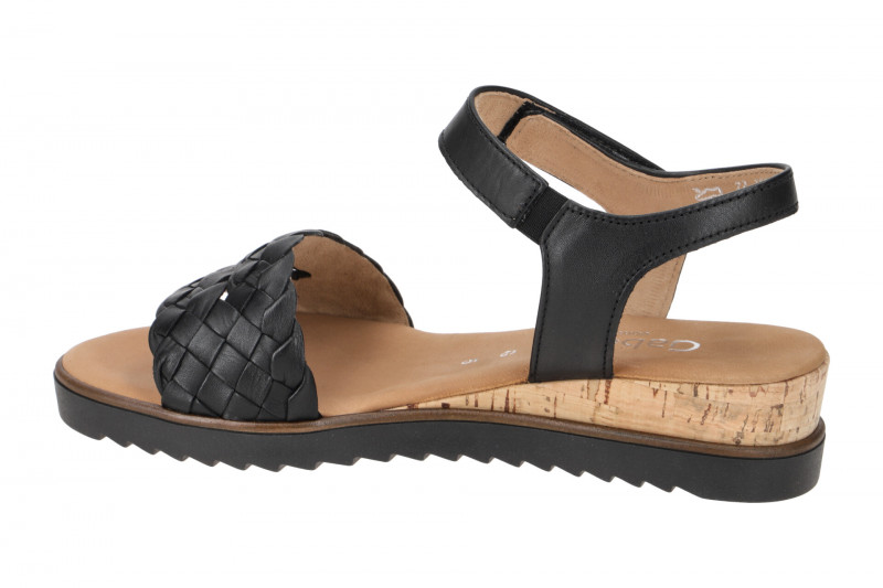 Gabor Comfort Sandale schwarz Flecht 82.759.27