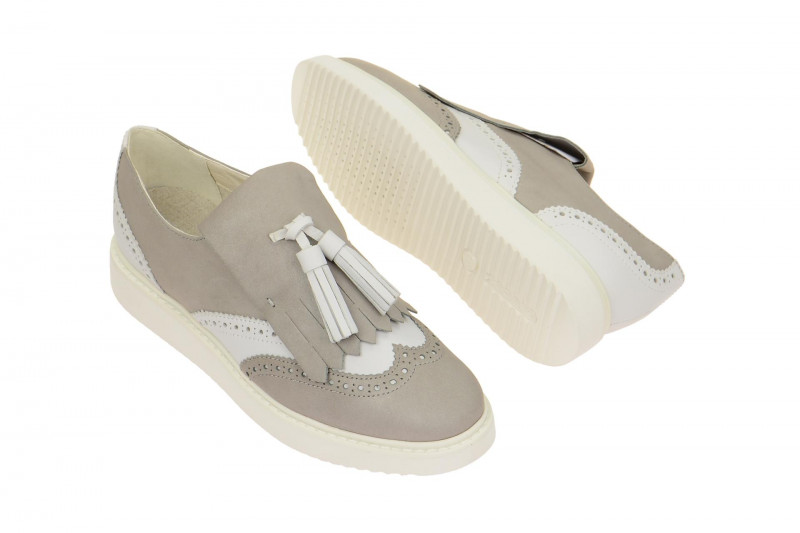 Geox Thymar Slipper grau weiß Fransen