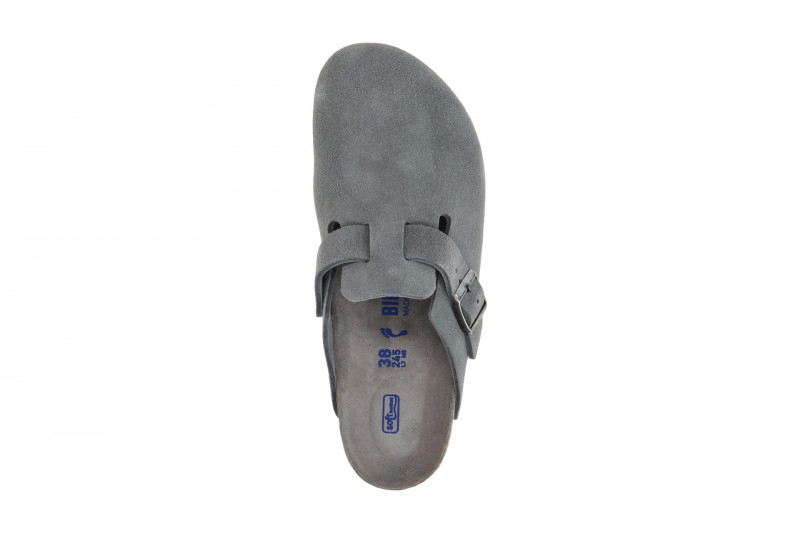 Birkenstock Boston Pantolette grau NORMAL-WEIT Weichbettung 1030870