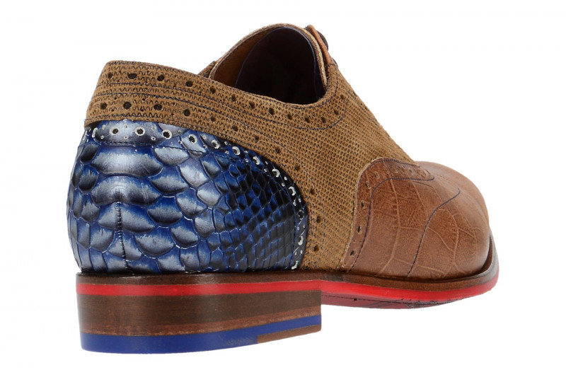 Floris van Bommel Schuhe braun croco 19104