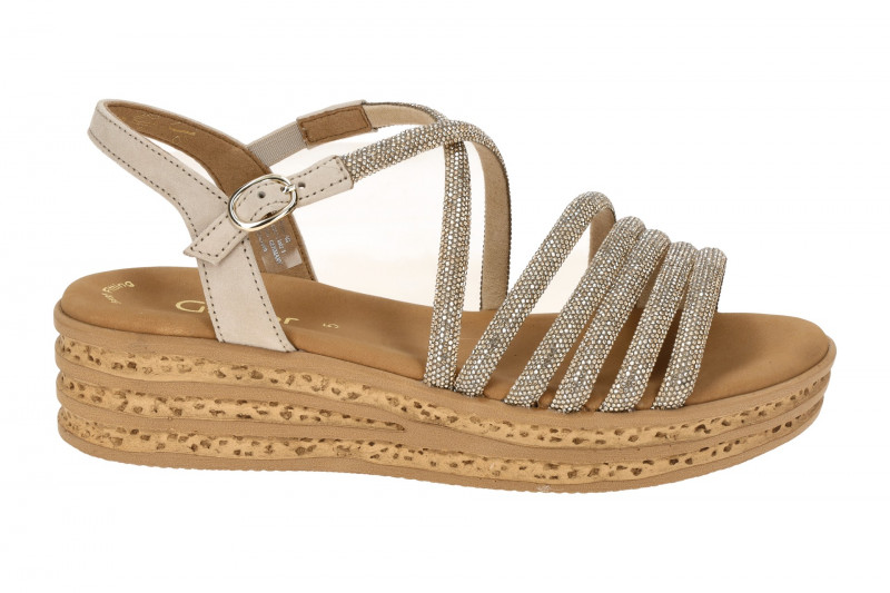 Gabor Fashion Plateau Sandalen gold Strass 84.555.82