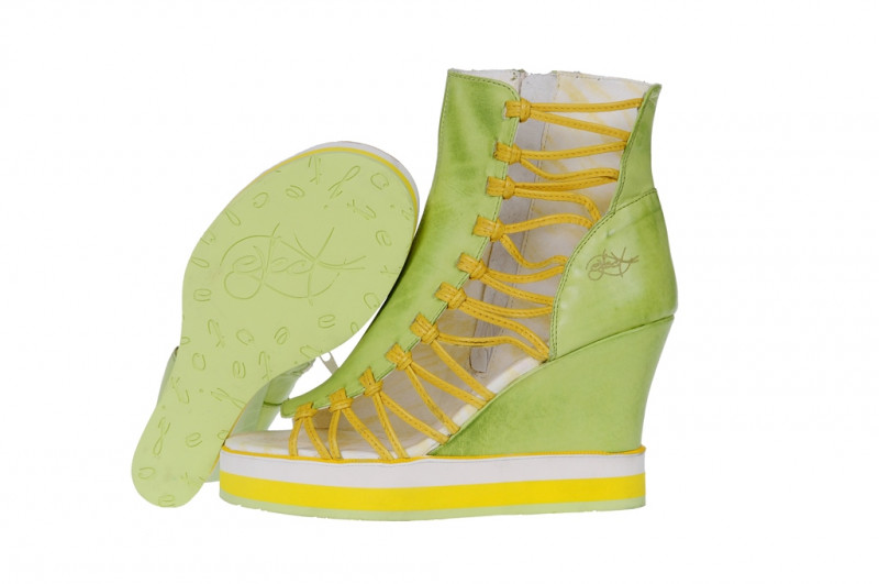 Eject Eleane II Schuhe grün gelb Plateau Keil