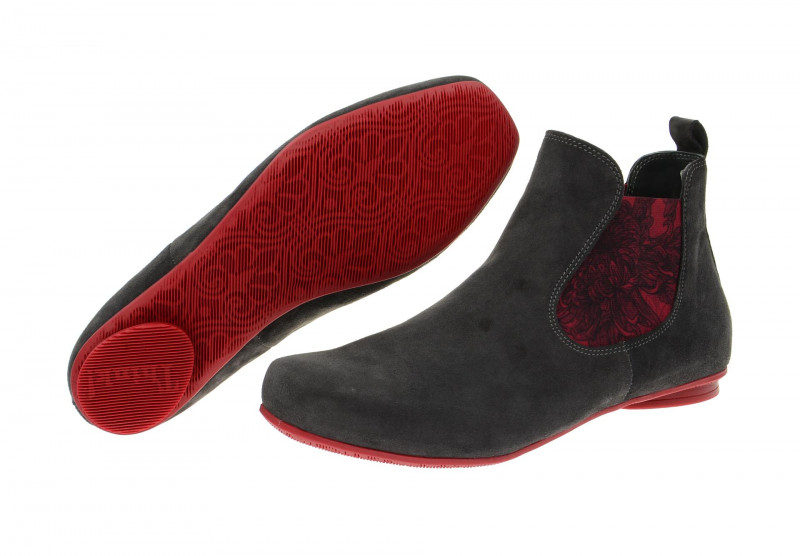 Think Foi Stiefelette grau rot 4-84194-21