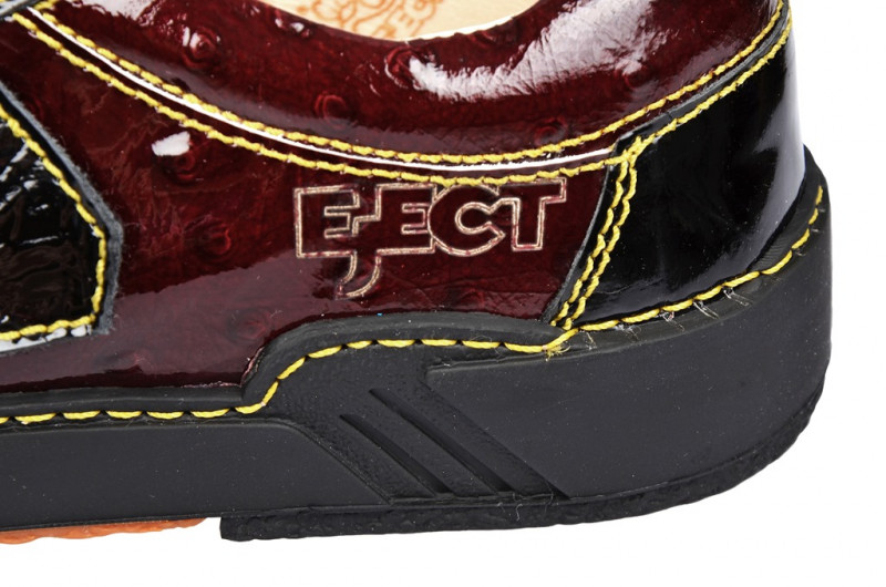 Eject Puzzle Schuhe rot schwarz Lack