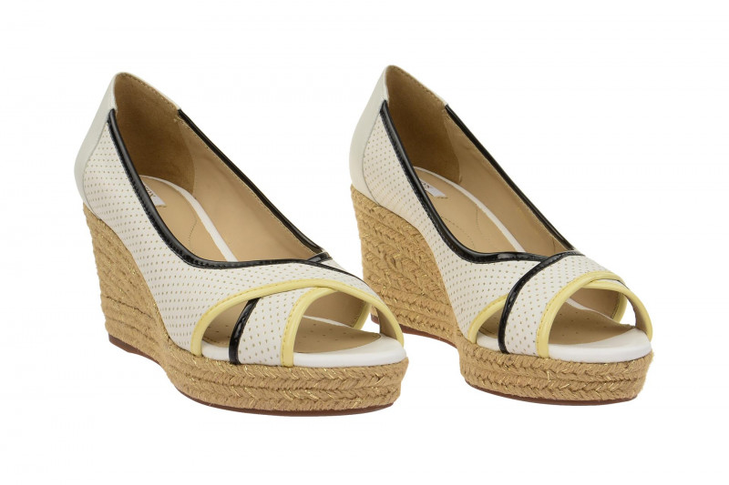 Geox Keil Plateau Pumps weiß