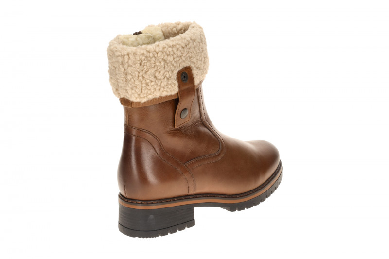 Gabor Stiefel braun Glattleder Fellkragen beige 72.770.54