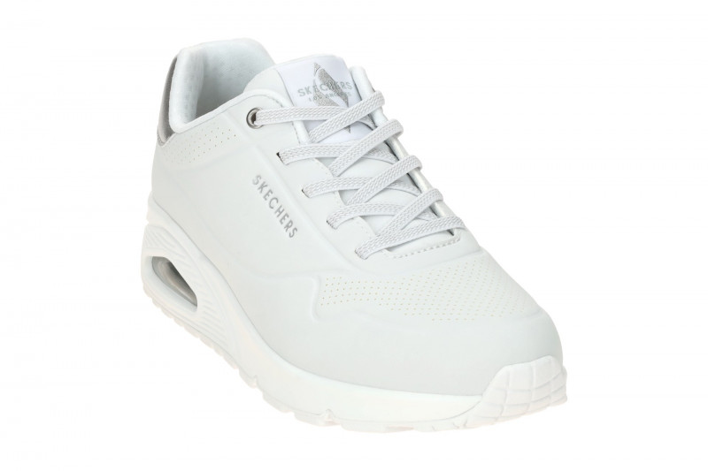Skechers Uno Schuhe Damen Sneakers weiß silber 155196