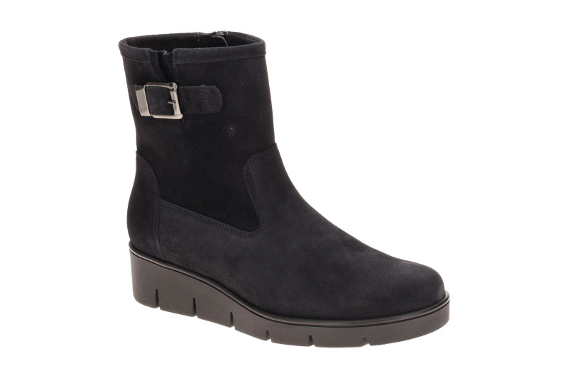 Gabor Keil Stiefelette blau Velour Schnalle 8005.02.002