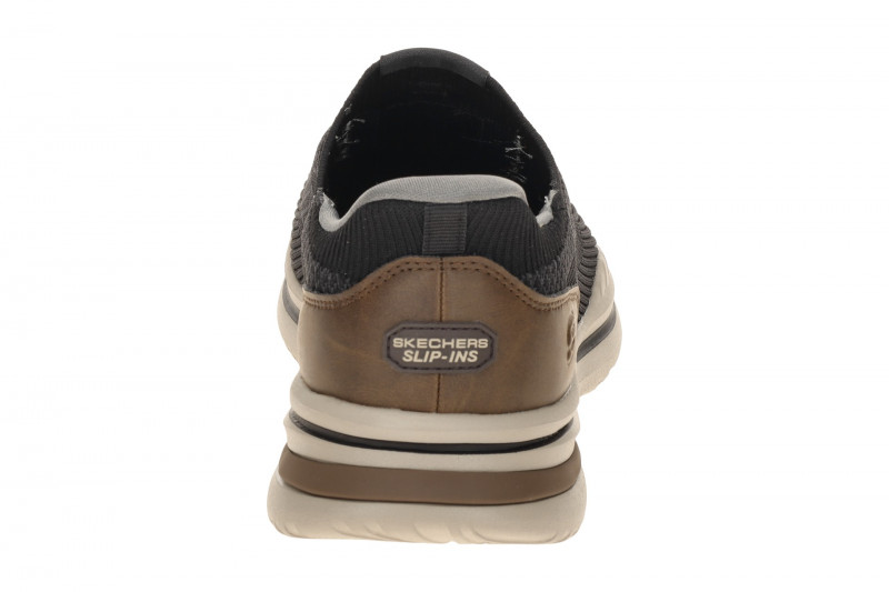 Skechers Norlan Slipper Schuhe schwarz grau Slip-Ins 211207